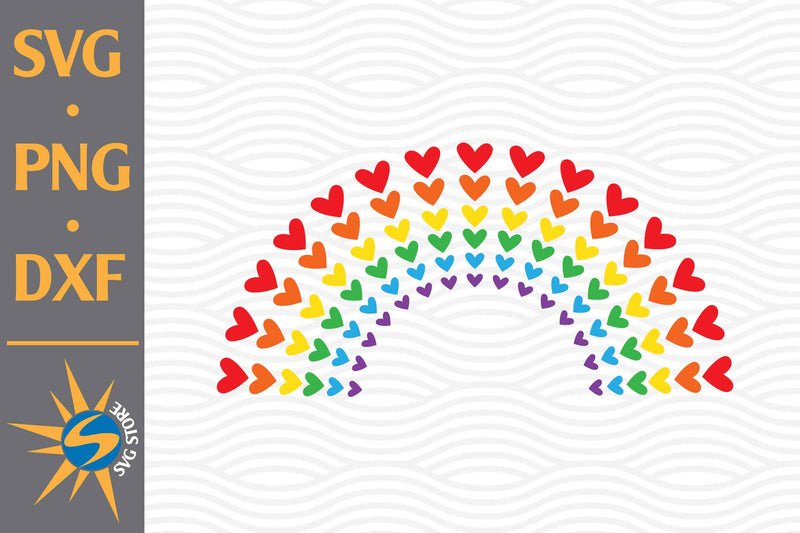 Heart Rainbow SVG, PNG, DXF Digital Files Include SVG SVGStoreShop 