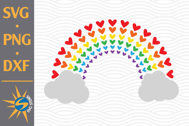 Heart Rainbow SVG, PNG, DXF Digital Files Include SVG SVGStoreShop 