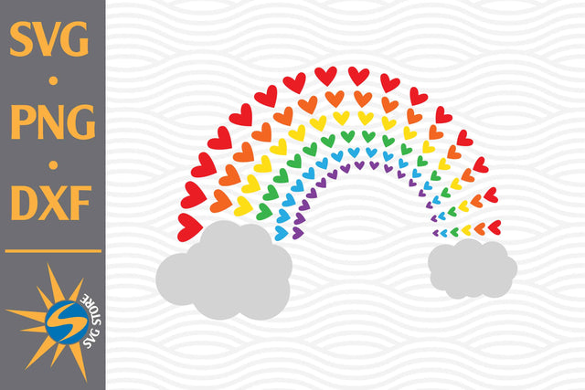 Heart Rainbow SVG, PNG, DXF Digital Files Include SVG SVGStoreShop 