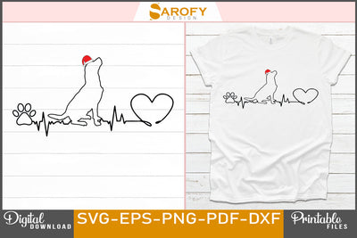 Heart Rate Santa Dog Funny Christmas Design SVG File SVG Sarofydesign 