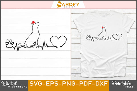 Heart Rate Santa Dog Funny Christmas Design SVG File SVG Sarofydesign 