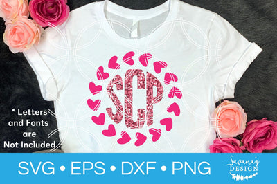 Heart Round Monogram SVG SVG SavanasDesign 