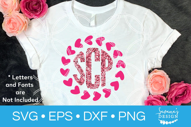 Heart Round Monogram SVG SVG SavanasDesign 