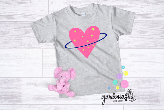 Heart Saturn Planet SVG Gardenias Art Shop 