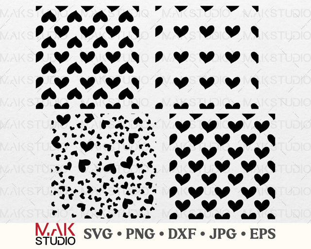 Heart seamless pattern svg, Heart pattern svg, Heart pattern png, Heart background svg, Heart png, Heart digital paper svg SVG MAKStudion 