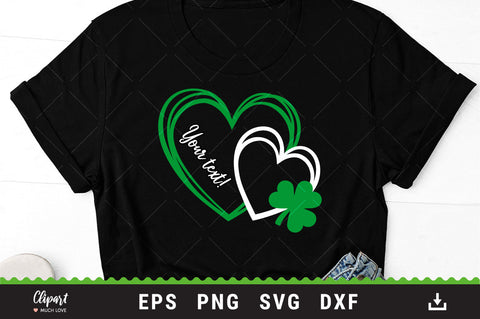 Heart Shamrock svg, Saint Patrick's Day Heart SVG, DXF, PNG SVG ClipartMuchLove 