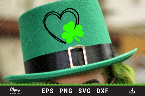 Heart Shamrock svg, Saint Patrick's Day Heart SVG, DXF, PNG SVG ClipartMuchLove 