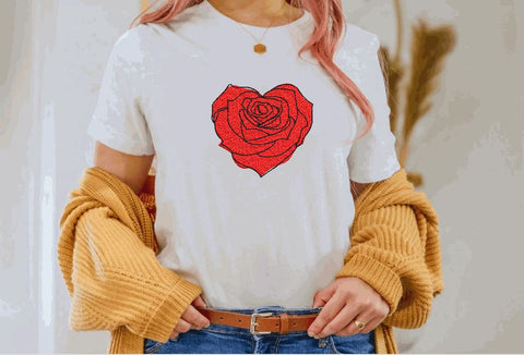 Heart Shaped Rose Valentine Machine Embroidery Design Embroidery/Applique DESIGNS Canada Embroidery 