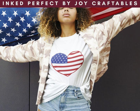 Heart Shaped USA Flag SVG Inked Perfect 