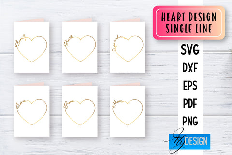 Heart Single Line SVG | Foil Quill Summer | Engraving Tools SVG Fly Design 