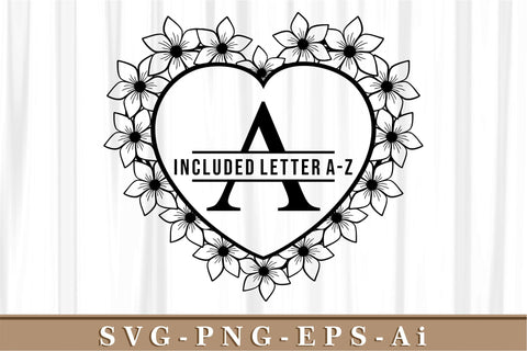 Heart Split monogram Letters Svg Set A to Z, Valentines Monogram Svg SVG D2PUTRI, SVG BUNDLE, SUBLIMATION BUNDLE, T SHIRT DESIGNS BUNDLE 