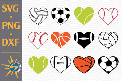 Heart Sport Ball SVG, PNG, DXF Digital Files Include SVG SVGStoreShop 