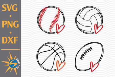 Heart Sportball SVG, PNG, DXF Digital Files Include SVG SVGStoreShop 