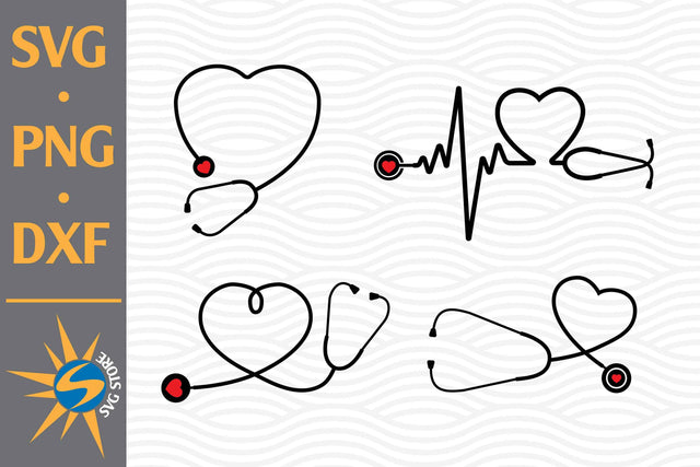 Heart Stethoscope SVG, PNG, DXF Digital Files Include SVG SVGStoreShop 