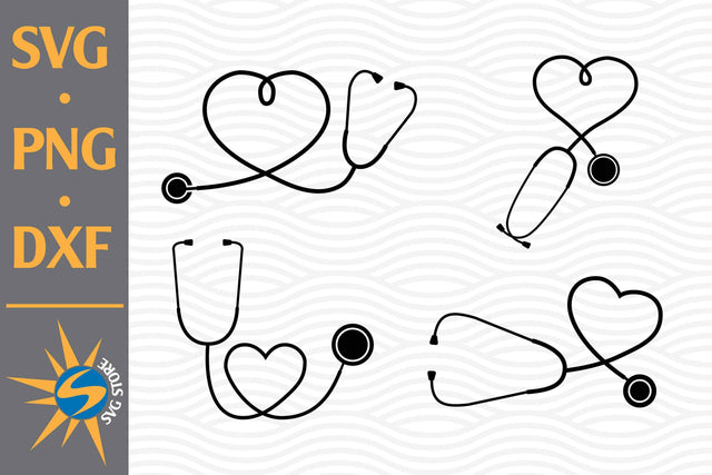 Heart Stethoscope SVG, PNG, DXF Digital Files Include SVG SVGStoreShop 