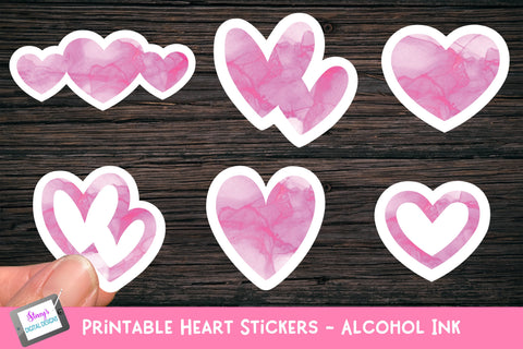 48 Heart Stickers. Happy Valentine's Day Stickers, Pink Valentine Stic