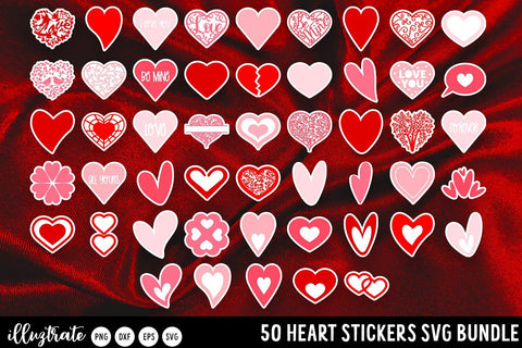 Heart Sticker Bundle | Heart SVG Files SVG Illuztrate 