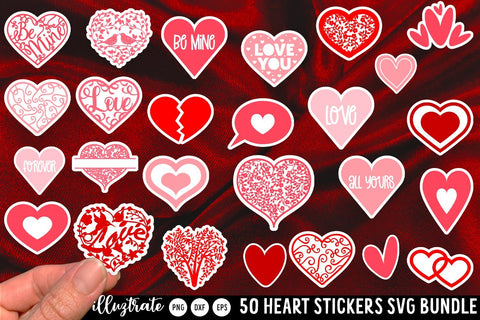 Heart Sticker Bundle | Heart SVG Files SVG Illuztrate 