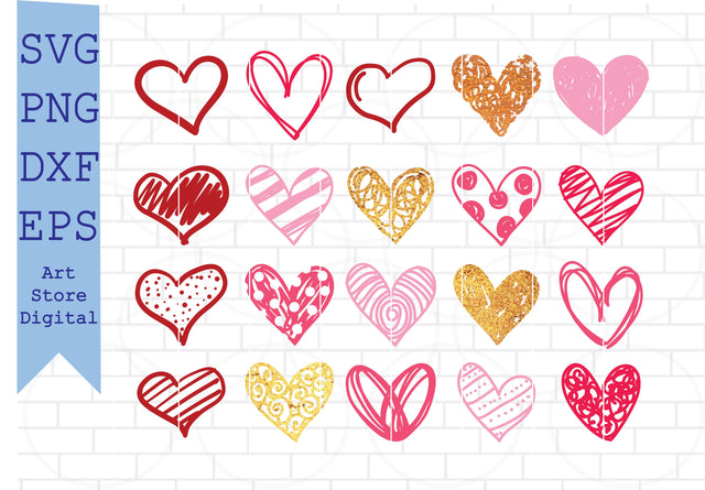 Heart Svg Bundle, Heart Svg, Hand Drawn Heart svg, Open Heart Svg, Doodle Heart Svg, Sketch Heart Svg, Love Svg,Valentine Svg SVG Artstoredigital 