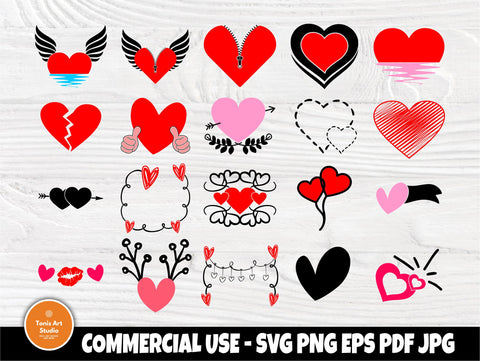 Heart SVG Bundle | Heart Svg | Heart Clipart | Valentines Day | Love Svg | Heart Cut File | Cut Files for Crafters | Cricut and Silhouette SVG TonisArtStudio 