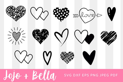 Heart SVG Bundle, Heart Svg, Valentines Day Svg, Grunge Heart SVG, Polka Dot Heart Svg, Valentines Sign Svg, Svg files for Cricut and Silhouette SVG Jojo&Bella 