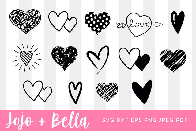 Heart SVG Bundle, Heart Svg, Valentines Day Svg, Grunge Heart SVG, Polka Dot Heart Svg, Valentines Sign Svg, Svg files for Cricut and Silhouette SVG Jojo&Bella 