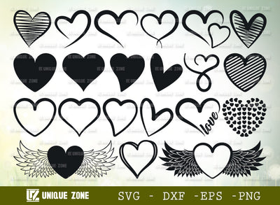 Heart SVG Bundle, Valentine Heart Svg, Sketch Svg, Love Svg, Heart Shape Svg, Hand Drawn Heart Svg, Doodle Heart Svg, Hearts In Heart Svg, SVG Unique Zone 