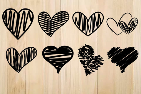 Heart SVG, Distressed Doodle Hand Drawn Hearts SVG Yuliya 