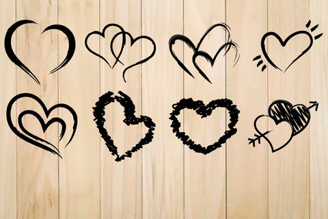 Heart SVG, Distressed Doodle Hand Drawn Hearts SVG Yuliya 