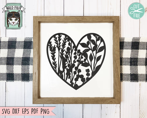 Heart SVG File, Floral Heart SVG, Flower Heart svg, Heart Cut File,Valentine Day Cut File, Heart leaves svg, Valentines shirt svg, leaf SVG Wild Pilot 