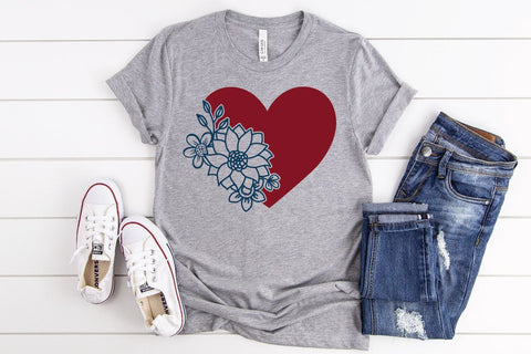 Heart SVG File - Flowers SVG File - Heart with Flowers SVG SVG Old Market 