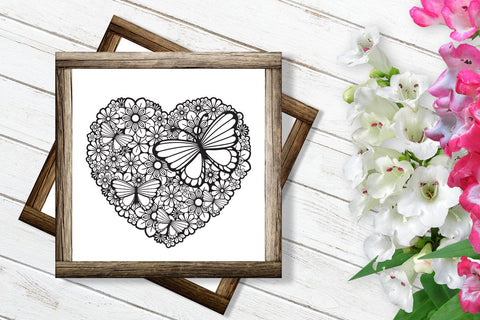 Heart SVG, Floral Heart with Butterflies, Mothers Day SVG. SVG Elinorka 