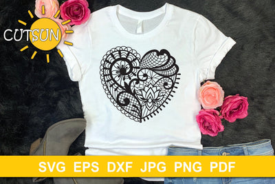 Heart SVG | Lace Heart SVG | Valentine SVG | Tattoo heart SVG CutsunSVG 