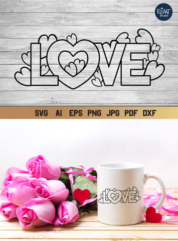 Heart SVG, Love SVG with Hearts, Valentines Day Design. SVG Elinorka 