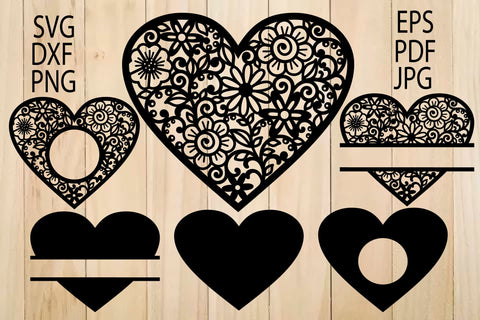 Heart SVG, Mandala Heart, Heart Frames SVG Yuliya 