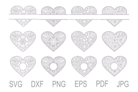 Heart SVG, Mandala Hearts, Heart Frames SVG Yuliya 