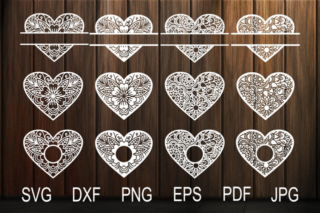 Heart SVG, Mandala Hearts, Heart Frames SVG Yuliya 