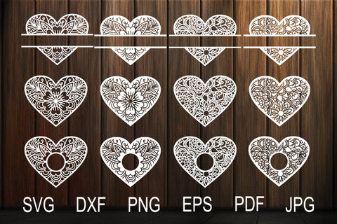 Heart SVG, Mandala Hearts, Heart Frames SVG Yuliya 