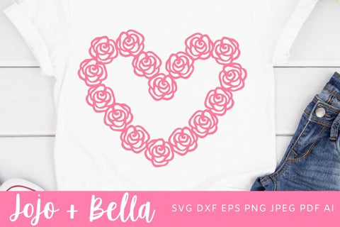 Heart Svg, Rose heart svg, Rose Svg, Wedding Heart Svg, Love Svg, Valentine Svg, Wedding Svg, Valentines day Svg, Wedding decor printable SVG Jojo&Bella 