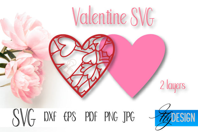 Heart SVG. Valentines Day SVG. Red and Rose Heart SVG. V3-3 SVG Fly Design 
