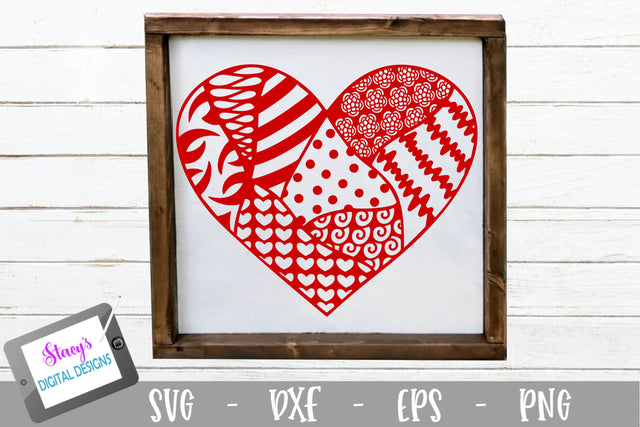 Heart SVG with Doodle Patterns SVG Stacy's Digital Designs 