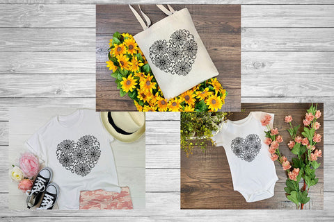 Heart SVG, Zentangle Heart SVG, Floral Heart SVG. SVG Elinorka 