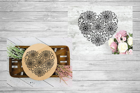 Heart SVG, Zentangle Heart SVG, Floral Heart SVG. SVG Elinorka 