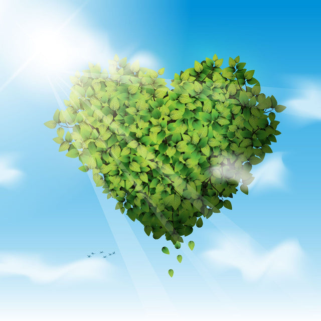 Heart symbol in green leaves Spring Flowers SVG naemmiah021 