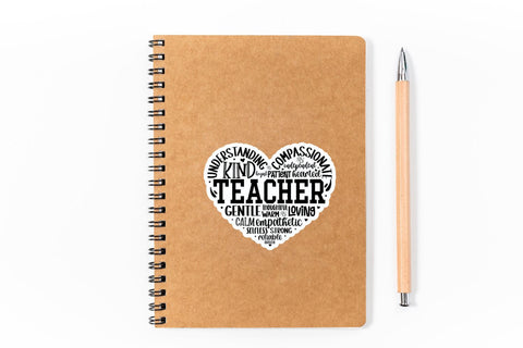 Heart Teacher Sticker Bundle Sublimation DESIGNS DARK 