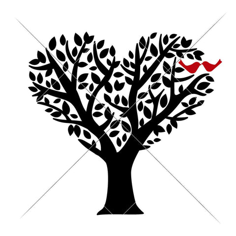Heart Tree with Love Birds - for Wedding Anniversary Gift SVG Chameleon Cuttables 