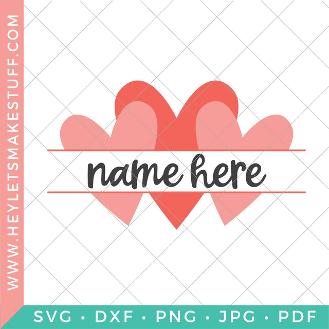 Heart Trio Monogram SVG Hey Let's Make Stuff 