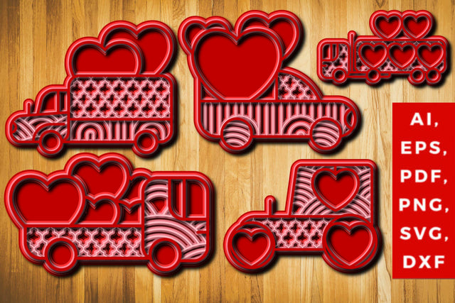 Heart truck layer SVG cut file bundle with mandala SVG MD JOYNAL ABDIN 