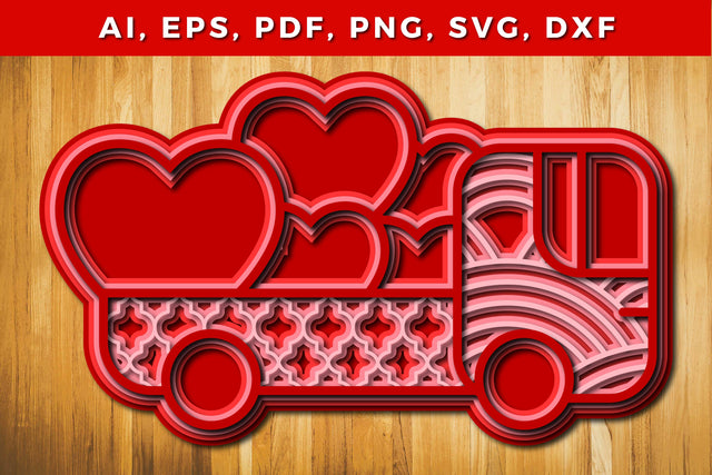 Heart truck layer SVG with mandala SVG MD JOYNAL ABDIN 