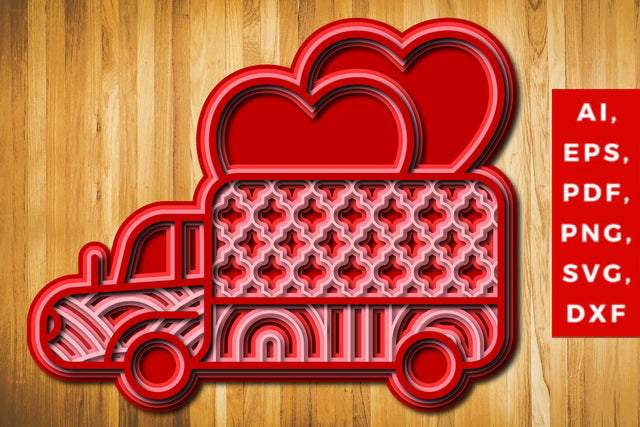 Heart truck layer SVG with mandala SVG MD JOYNAL ABDIN 